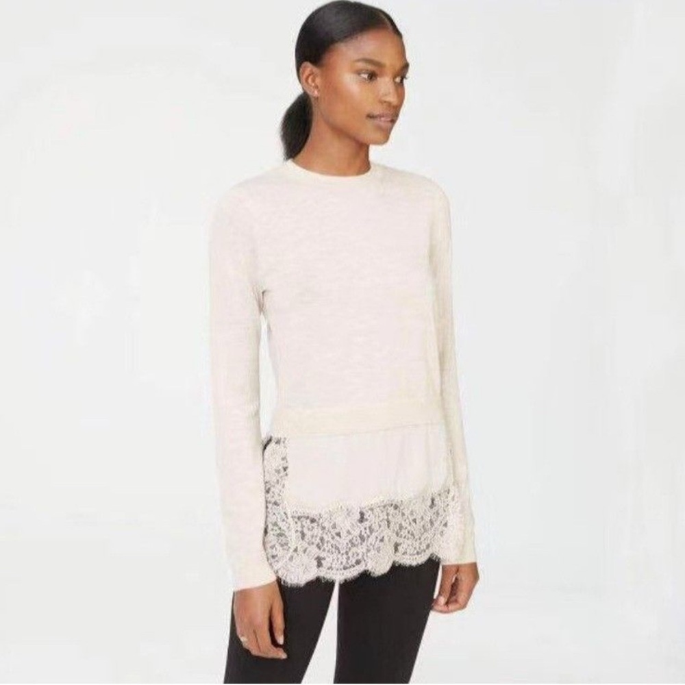 A376 Club Monaco Wool Two layer slip long sleeve top sweater